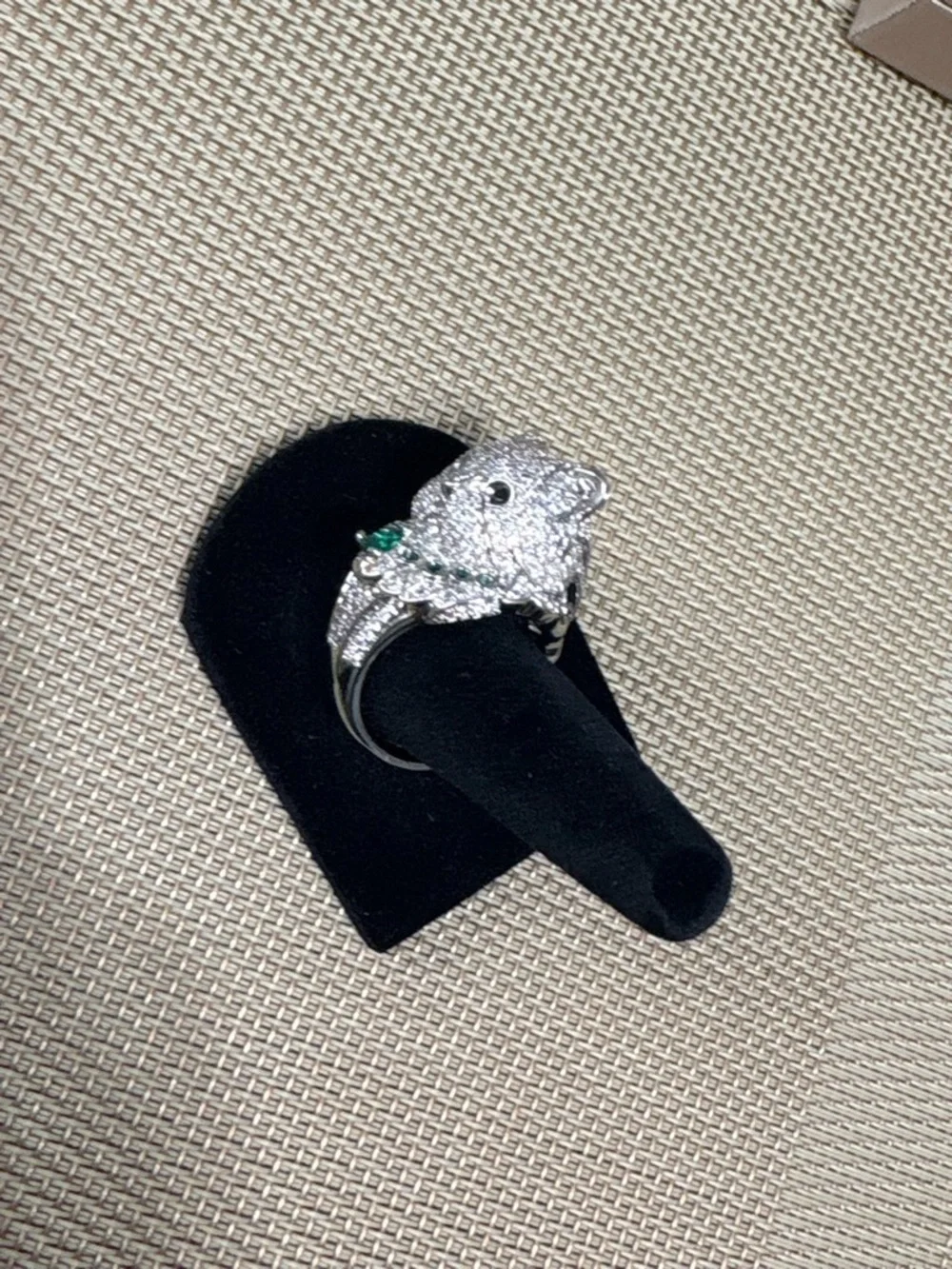 2-4-$40 Madame Cat- Silver with Green Accent Stones - Women's Jewelry